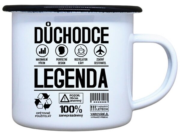 Plecháček s potiskem Důchodce legenda Objem: 330 ml