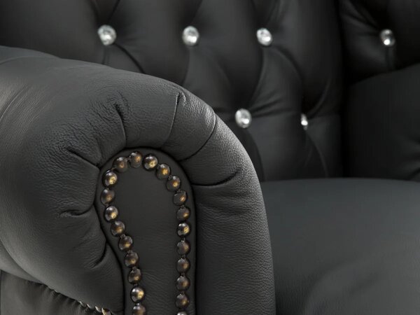 Sob nábytek - Luxusní křeslo ušák Chesterfield II černá - F0A00000840W