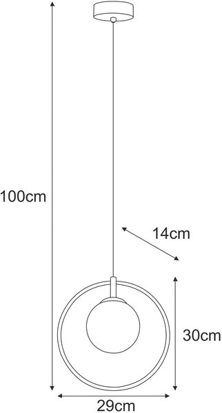 Kaja Venta závěsné svítidlo 1x10 W černá-jantarová K-5476