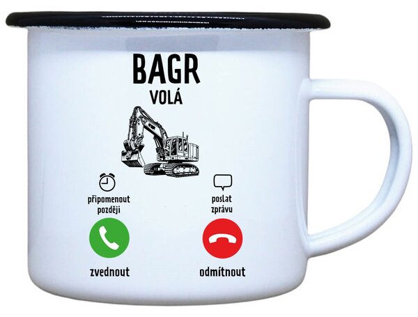 Plecháček s potiskem Bagr volá Objem: 330 ml