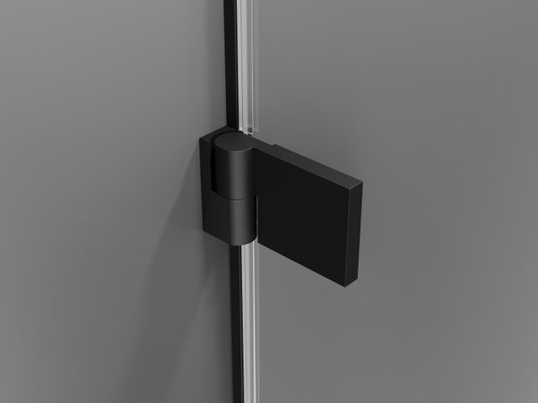 Mexen Lunar-B, výklopný sprchový kout levý 90 x 90 cm, 8mm čiré sklo, černý profil, 832-090-090-70-00-L
