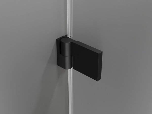 Mexen Lunar-B, výklopný sprchový kout levý 90 x 90 cm, 8mm čiré sklo, černý profil, 832-090-090-70-00-L