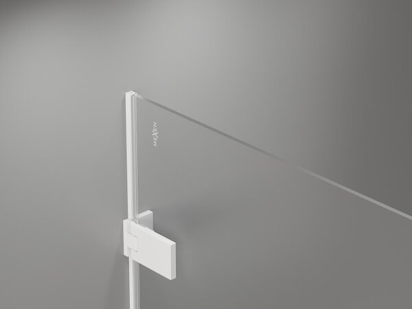 Mexen, Mexen Lunar-F pravé sklápěcí sprchové dveře 60 cm, transparentní, bílé - 836-060-000-20-00-P