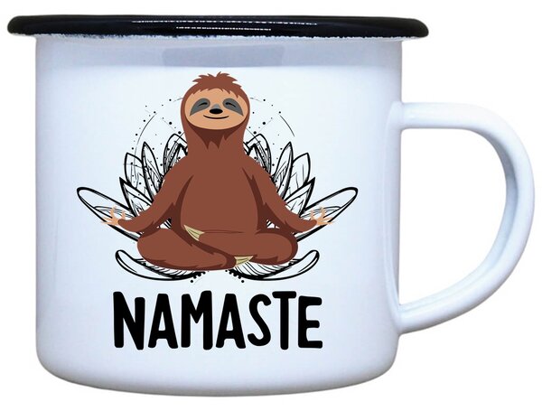 Plecháček s potiskem Namaste lenochod Objem: 330 ml