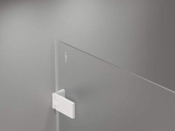 Mexen, Mexen Lunar-F pravé sklápěcí sprchové dveře 60 cm, transparentní, bílé - 836-060-000-20-00-P