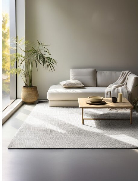 Světle šedý oboustranný/ručně tkaný jutový koberec 60x90 cm Bouclé Jaipur – Hanse Home