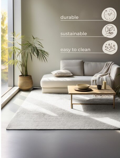 Světle šedý oboustranný/ručně tkaný jutový koberec 60x90 cm Bouclé Jaipur – Hanse Home