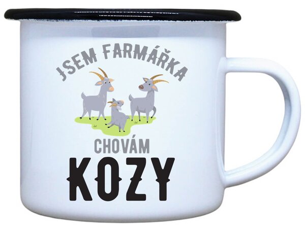 Plecháček s potiskem Chovám kozy Objem: 330 ml