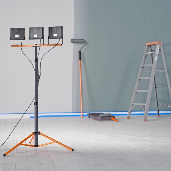 LED Reflektor se stojanem 3xLED/100W/230V 4500K IP65 černá/oranžová