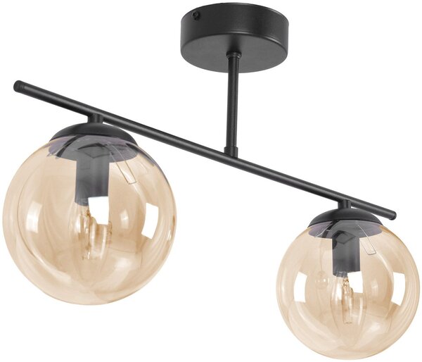 Kaja Delta stropní světlo 2x10 W černá-jantarová K-5163