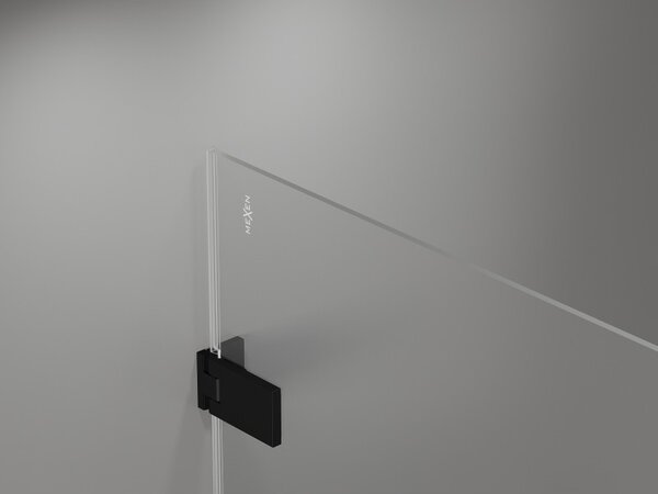 Mexen Lunar-F, L skládací levé sprchové dveře 125 cm, čiré sklo, černý profil, 836SL-125-050-70-00-L