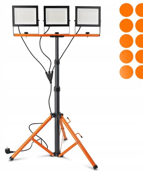 LED Reflektor se stojanem 3xLED/100W/230V 4500K IP65 černá/oranžová