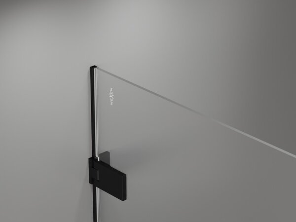 Mexen Lunar-F, L skládací levé sprchové dveře 125 cm, čiré sklo, černý profil, 836SL-125-050-70-00-L