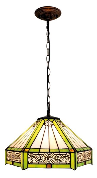 BRILAGI - Tiffany vitrážový lustr na řetězu EMERALD 1xE27/60W/230V pr. 40 cm