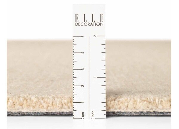 Béžový ručně tkaný vlněný kulatý koberec ø 160 cm Puristic Knots – Elle Decoration