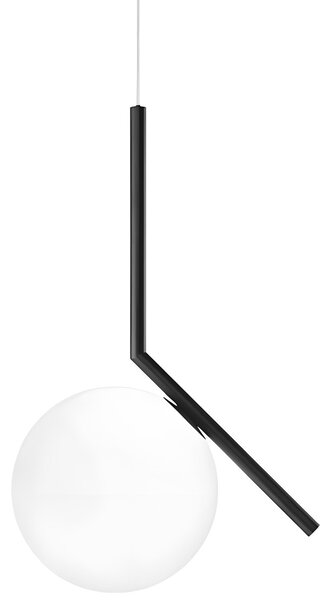 Toolight Rea, Stropní lampa visící skleněná koule z bílého zlata G107-1W BLACK WHITE, OSW-09732