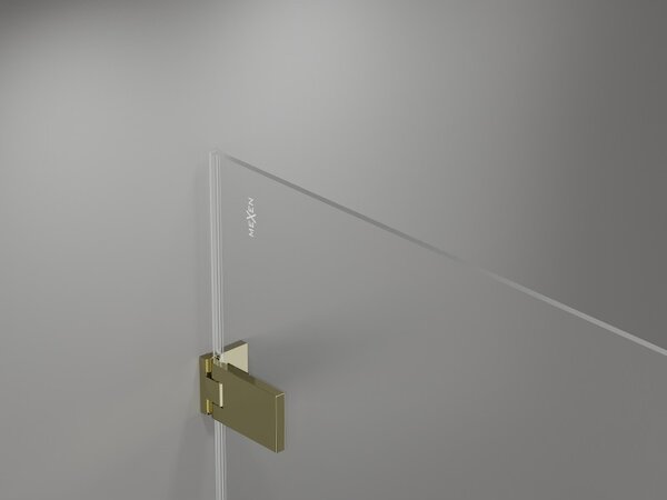 Mexen Lunar-F L, sprchový kout pravý 80 x 70 cm, 8mm čiré sklo, zlatý profil, 836L-080-070-50-00-P