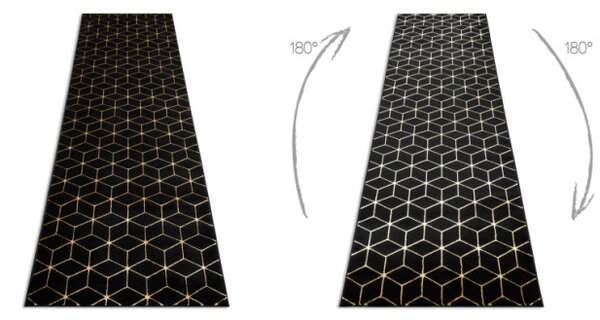 Koberec / Běhoun GLOSS 409C 86 glamour, art deco černý / zlatý