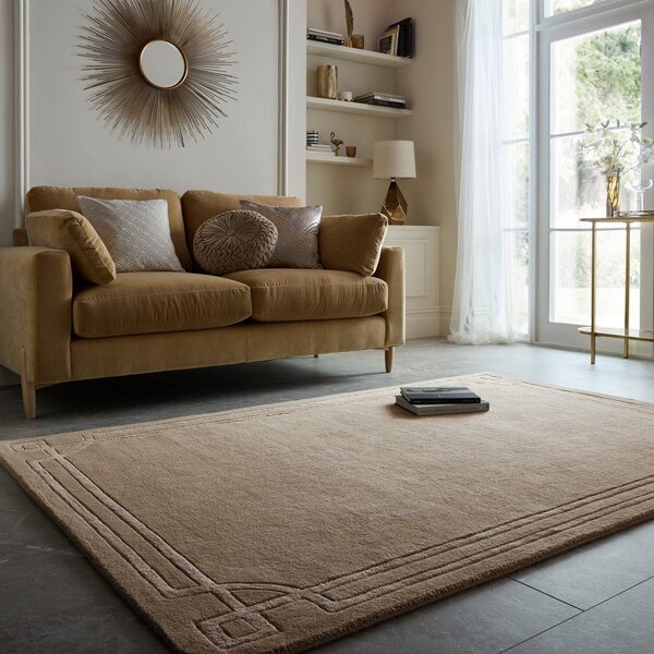 Hnědý ručně tkaný vlněný koberec 200x290 cm Gatsby – Flair Rugs