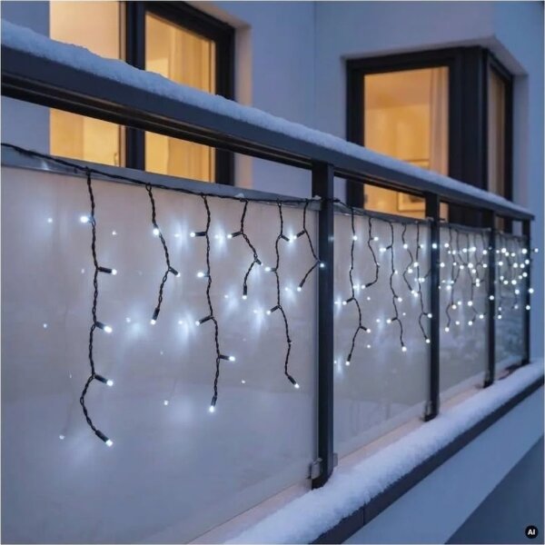 LED Venkovní řetěz 50xLED/3x0,4m IP44 studená bílá