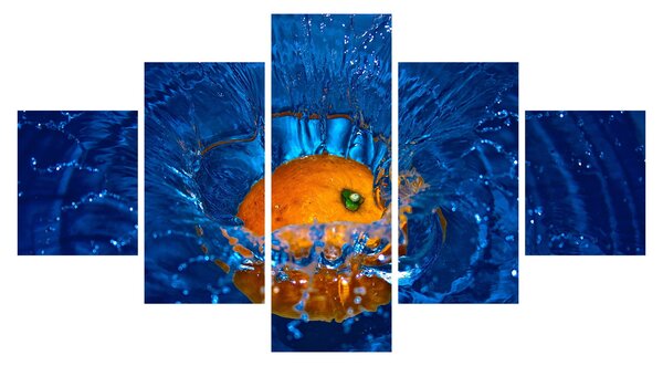 Obraz - pomeranč ve vodě (125x70 cm)