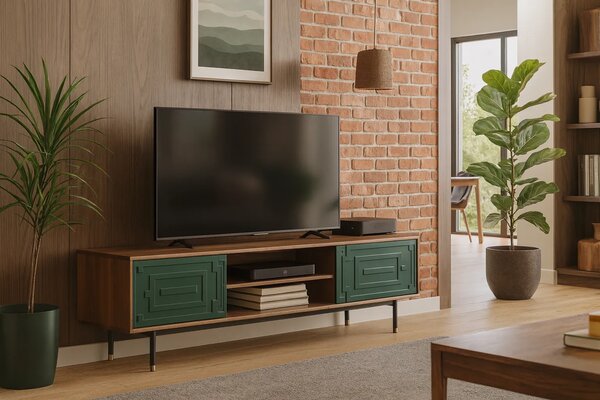 LivinHill TV stolek Stilig ST153 200 cm ořech/zelený