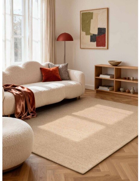 Ručně tkaný vlněný koberec v přírodní barvě 140x200 cm Puristic Knots – Elle Decoration