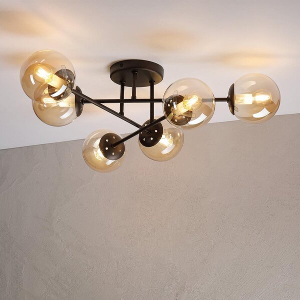 Přisazený lustr MALENA 6xE14/5W/230V hnědá/kouřová béžová