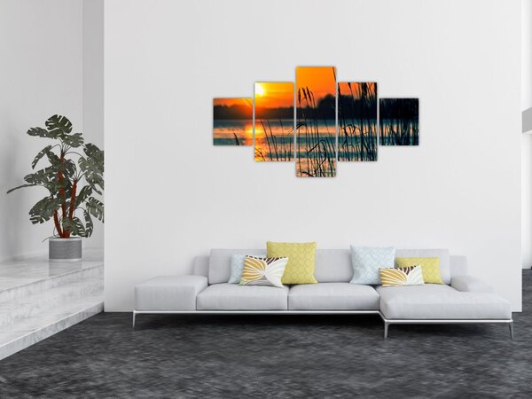 Obraz - Západ slunce nad jezerem (125x70 cm)