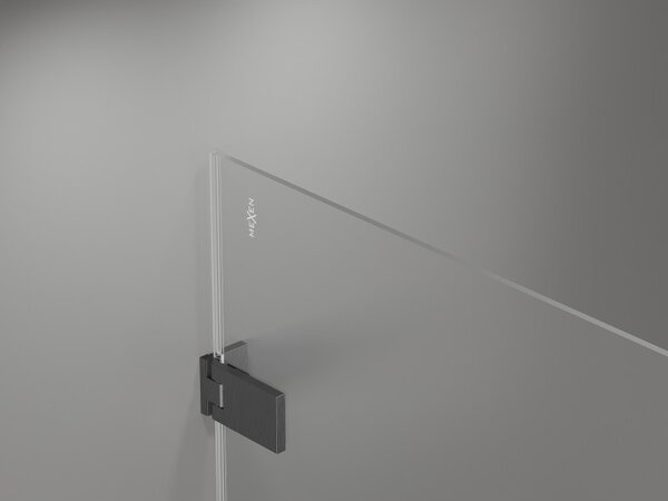 Mexen, Mexen Lunar-F pravé sklápěcí sprchové dveře 60 cm, průhledné, pistolově šedé kartáčované - 836-060-000-66-00-P