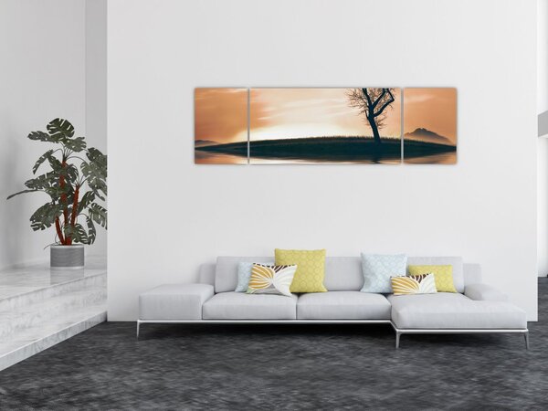 Obraz stromu na ostrově (170x50 cm)