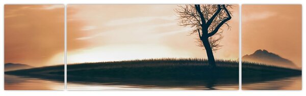 Obraz stromu na ostrově (170x50 cm)