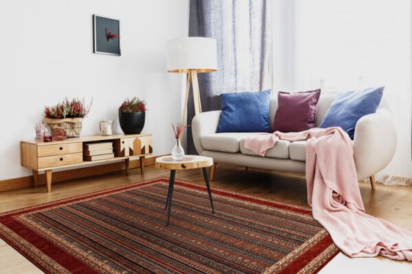 Koberec KASHQAI 4357 300 ramka, orientální - zelený, bordový