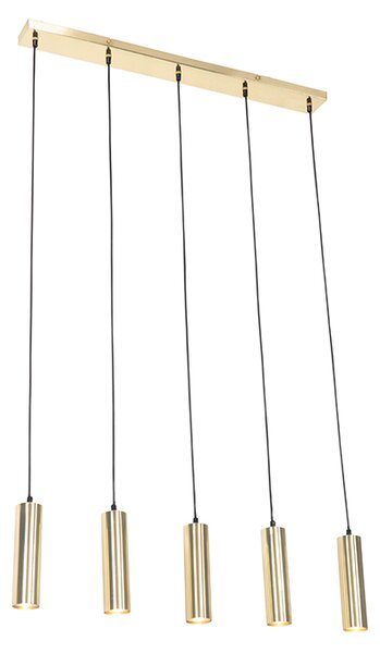 Moderní mosazná závěsná lampa 5 světel - Jeana
