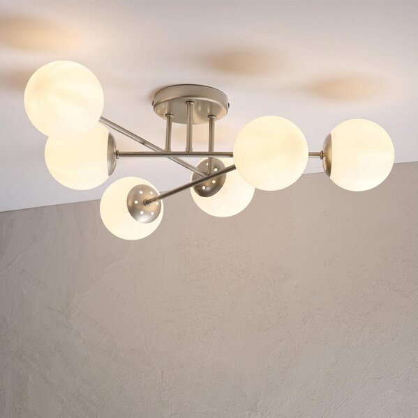 Přisazený lustr MALENA 6xE14/5W/230V matný chrom/bílá
