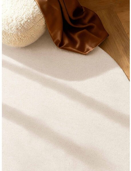Krémový ručně tkaný vlněný kulatý koberec ø 160 cm Puristic Knots – Elle Decoration