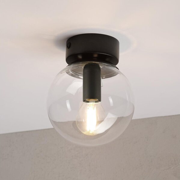Stropní svítidlo ELIAS 1xE14/5W/230V pr. 13 cm černá/čirá