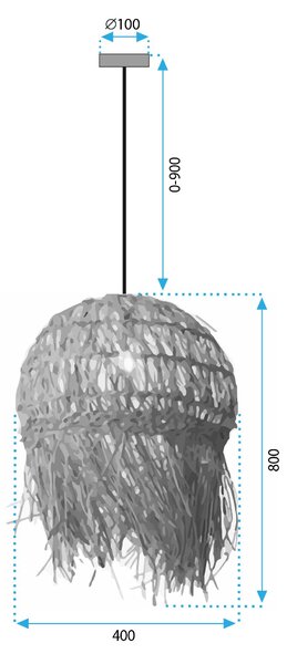 Toolight Toolight, závěsné svítidlo 1xE27 APP1251-1CP, přírodní, OSW-40120