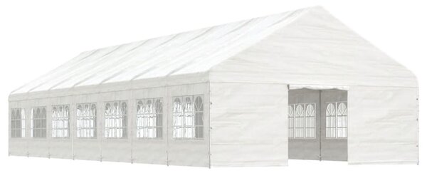 Altán se střechou bílý 15,61 x 5,88 x 3,75 m polyethylen