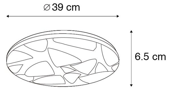 Moderní stropní svítidlo černé 39 cm vč. LED a stmívače - Marian