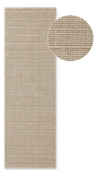Béžový ručně tkaný vlněný běhoun 80x250 cm Camden Parker – Ted Baker