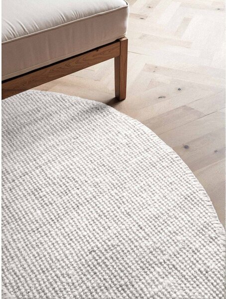 Světle šedý oboustranný/ručně tkaný jutový kulatý koberec ø 160 cm Bouclé Jaipur – Hanse Home