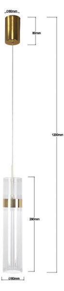 Light Prestige Ambiente závěsné svítidlo 1x6 W zlatá LP15101PGD