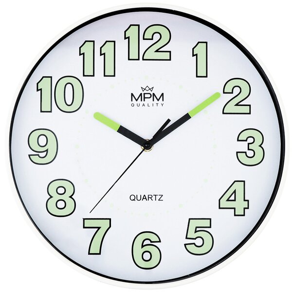 Designové plastové hodiny bílé MPM E01.4185