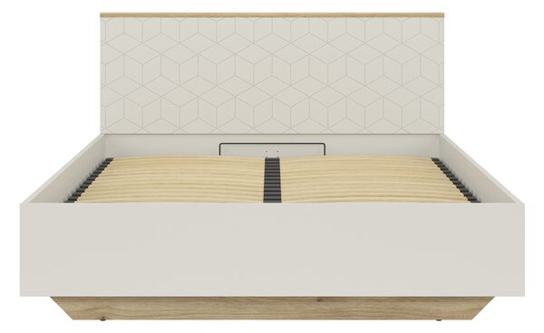 Manželská postel 160 cm BRW Glamour (kašmír + dub mauvella) (s roštem a úl. prostorem)