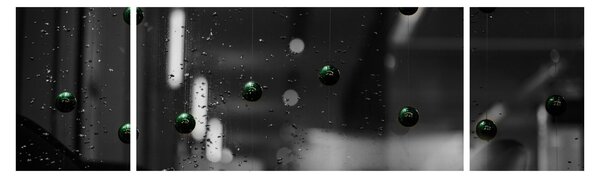 Abstraktní obraz - zelené kuličky (170x50 cm)