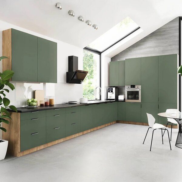 Kuchyňská linka SORENTO pg | 430x270 cm | puccini/zelená
