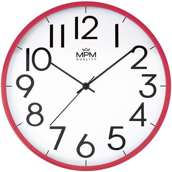MPM Nástěnné dětské červené hodiny MPM E01.4188.23