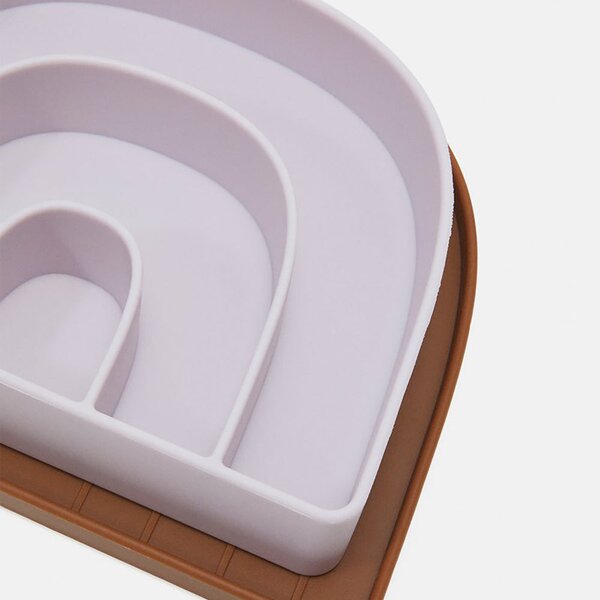 OYOY LIVING Dětský talíř a miska Rainbow Plate & Bowl caramel