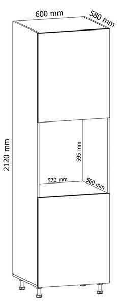 ASPEN b | vysoká skříňka D60P pro vestavnou troubu | 60 cm | PRAVÁ | bílá lesk